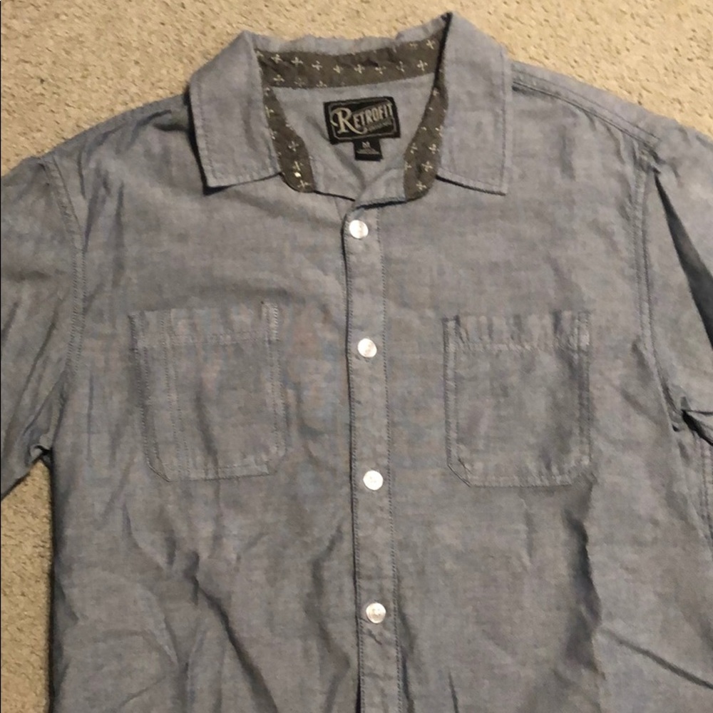 Short Sleeve Chambray Button Down